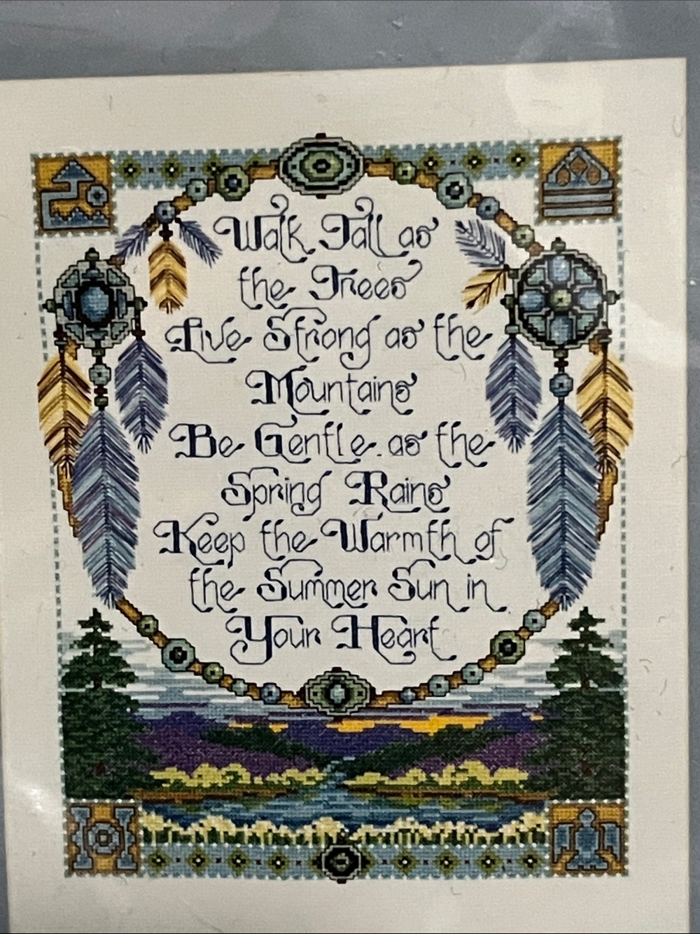 NIP Design Works Walk Tall Native American Cross Stitch Kit 9862 small pic